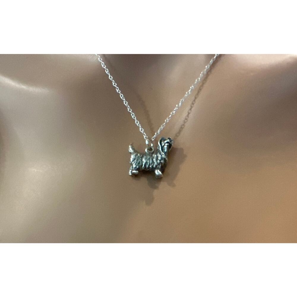 Sterling Silver Yorkshire Terrier Dog Necklace